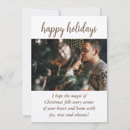 Festiva Tarjeta de Navidades de diseño rústico de papel de