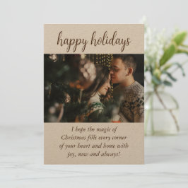 Festiva Tarjeta de Navidades de diseño rústico de papel de