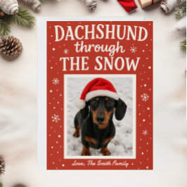 Festiva Tarjeta de Navidades de Dog Dachshund