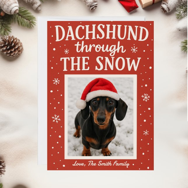 Festiva Tarjeta de Navidades de Dog Dachshund (Subido por el creador)