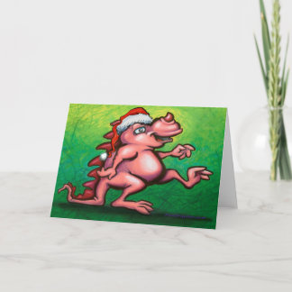 Festiva Tarjeta de Navidades de Dragón Rosa