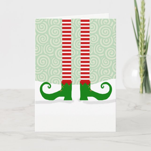Festiva Tarjeta de Navidades de Elf Legs (Anverso)