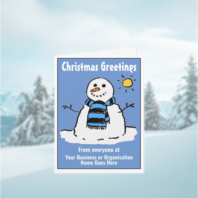 Festiva Tarjeta de Navidades de empresa Snowman divertida  (Subido por el creador)