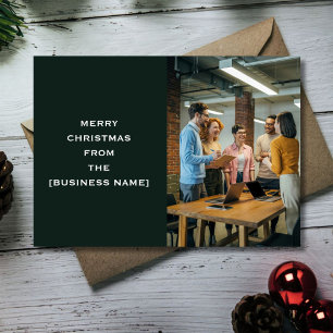 Festiva Tarjeta de Navidades de empresas verdes con logoti