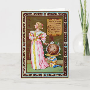 Festiva Tarjeta de Navidades de época victoriana extraña