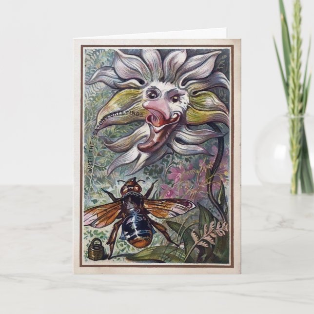 Festiva Tarjeta de Navidades de época victoriana extraña (Anverso)