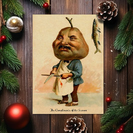 Festiva Tarjeta de Navidades de época victoriana extraña