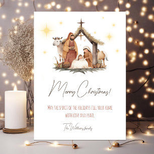 Festiva Tarjeta de Navidades de escenas de natividad ilust