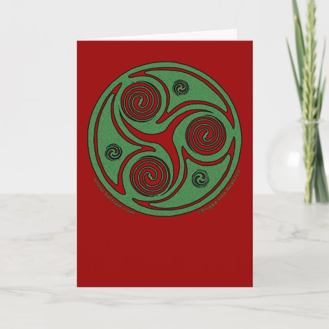 Festiva Tarjeta de Navidades de espiral celta (Anverso)
