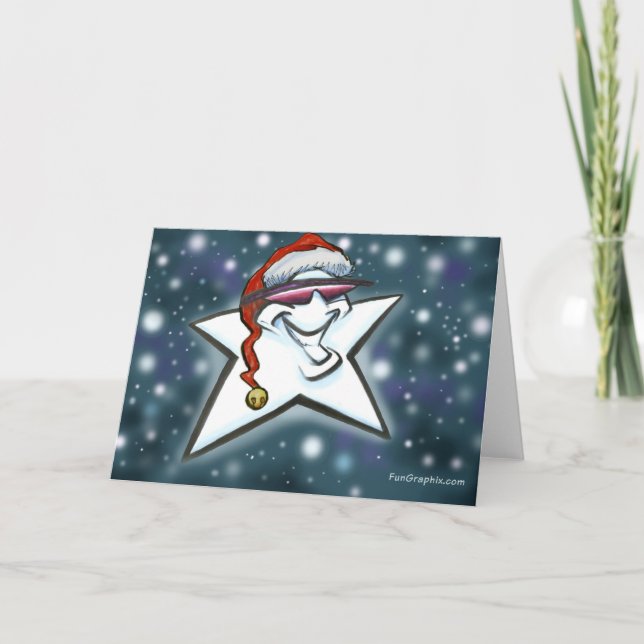 Festiva Tarjeta de Navidades de estrella (Anverso)