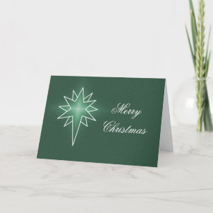 Festiva Tarjeta de Navidades de Estrella del Norte, Verde
