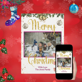 Festiva Tarjeta de Navidades de familia cuta
