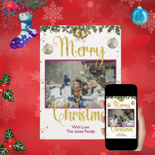 Festiva Tarjeta de Navidades de familia cuta