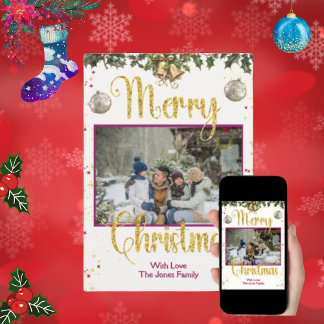 Festiva Tarjeta de Navidades de familia cuta