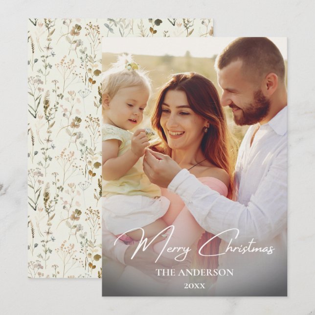 Festiva Tarjeta de Navidades de familia rusa | Collage de  (Anverso / Reverso)