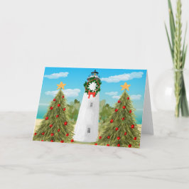 Festiva Tarjeta de Navidades de faro