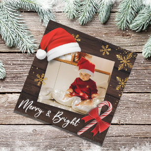 Festiva Tarjeta de Navidades de feriado con foto brillante