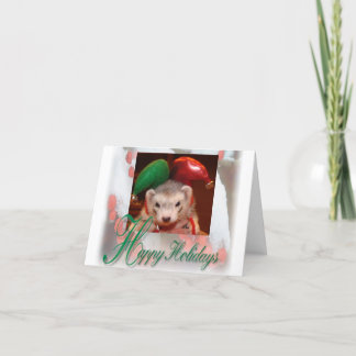 Festiva Tarjeta de Navidades de Ferret Elf