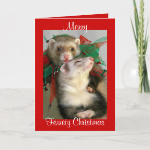 Festiva Tarjeta de Navidades de ferry ferrety (en blanco)