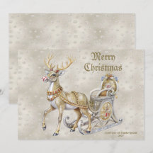 Tarjeta de Navidades de Fiestas de Reindeer Sleigh