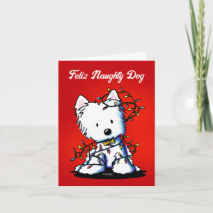 Festiva Tarjeta de Navidades de Fluffybutt de Perro Westie