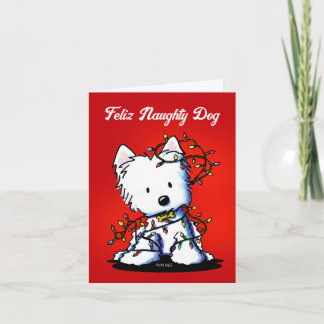 Festiva Tarjeta de Navidades de Fluffybutt de Perro Westie