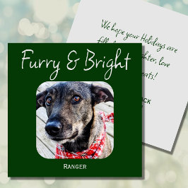 Festiva Tarjeta de Navidades de foto de Mascota verde Mini