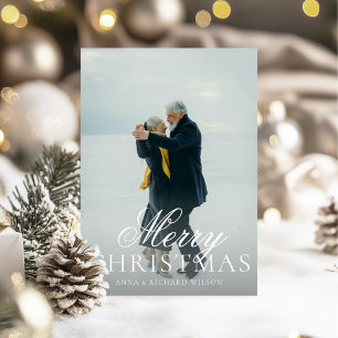 Festiva Tarjeta de Navidades de fotografía clásica elegant