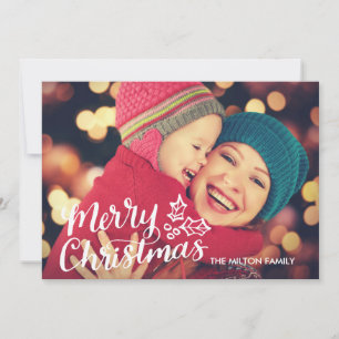 Festiva Tarjeta de Navidades de fotografía completa con ca