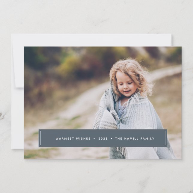 Festiva Tarjeta de Navidades de fotografía completa de des (Anverso)