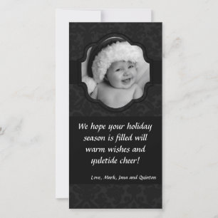 Festiva Tarjeta de Navidades de fotografía con marco de ci