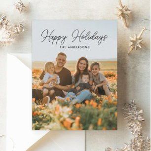 Festiva Tarjeta de Navidades de fotografía de familia Happ