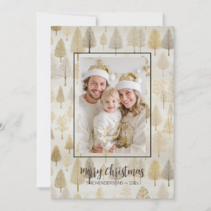 Festiva Tarjeta de Navidades de fotografía de los pinos pl