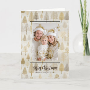 Festiva Tarjeta de Navidades de fotografía de los pinos pl