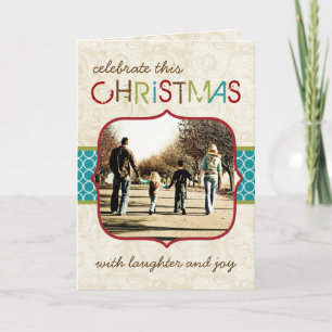 Festiva Tarjeta de Navidades de fotografía de personalizab