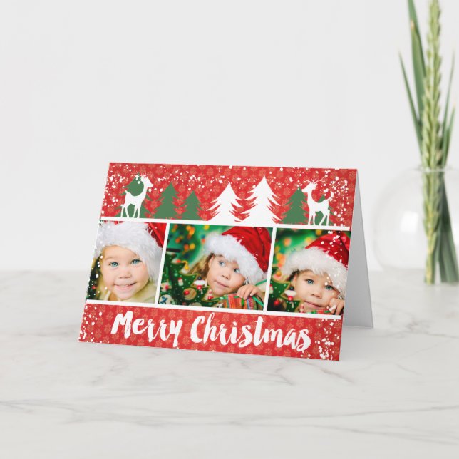 Festiva Tarjeta de Navidades de fotografía divertida (Anverso)