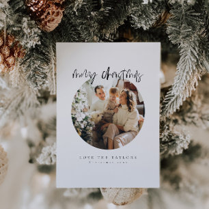 Festiva Tarjeta de Navidades de fotografía elegante y senc