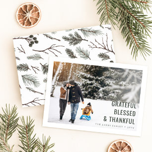 Festiva Tarjeta de Navidades de fotografía familiar agrade