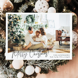 Festiva Tarjeta de Navidades de fotografía familiar Minima