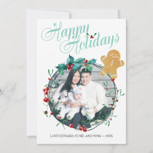 Festiva Tarjeta de Navidades de fotografía - Hombre de pan