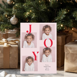 Festiva Tarjeta de Navidades de fotografía JOY moderna   R