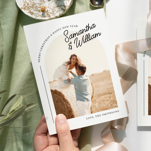 Festiva Tarjeta de Navidades de fotografía mínima moderna  (Subido por el creador)