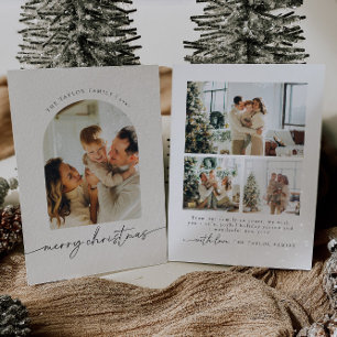 Festiva Tarjeta de Navidades de fotografía minimalista mod
