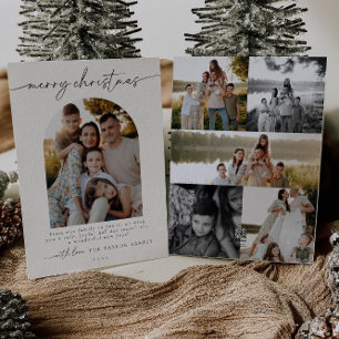 Festiva Tarjeta de Navidades de fotografía minimalista mod