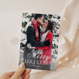 Festiva Tarjeta de Navidades de fotografía moderna y minim