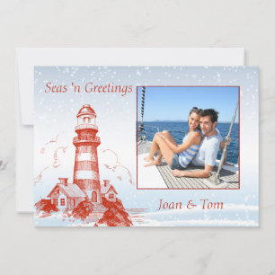 Festiva Tarjeta de Navidades de fotografía náuticos