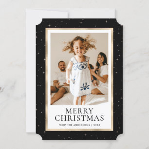 Festiva Tarjeta de Navidades de fotografía nocturna estela
