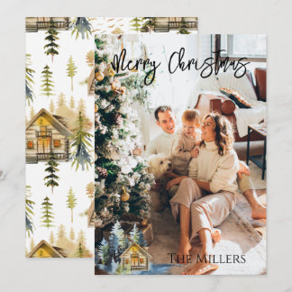 Festiva Tarjeta de Navidades de fotografía nórdicos/montañ