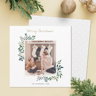 Festiva Tarjeta de Navidades de fotografía personalizado c
