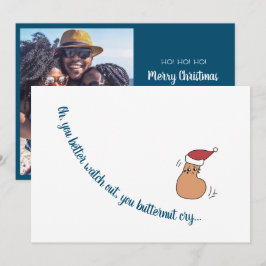 Festiva Tarjeta de Navidades de fotografía plana "You Butt